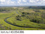 Aerial view of the Kargat River in summer, forests, swamps and boundless expanses of Siberia. Стоковое фото, фотограф Сергей Фролов / Фотобанк Лори