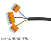 Соединители проводов без пайки на белом фоне. Push-wire connector  on white background. Стоковое фото, фотограф Татьяна Д / Фотобанк Лори