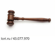 Wooden Gavel on White Background. Стоковое AI-изображение, AI-художник Кирилл Черезов / Фотобанк Лори