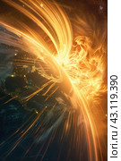 image of a magnetic storm on earth, the consequence of a strong solar flare. Стоковое AI-изображение, AI-художник Ольга Ильина / Фотобанк Лори