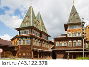 Moscow, Russia, May 5, 2024, Alexei Mikhailovich Romanov Palace in Kolomenskoye in Moscow. Редакционное фото, фотограф Александр Поташев / Фотобанк Лори