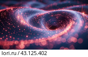 Glowing particles in cyberspace with depth of field. Стоковое AI-изображение, AI-художник Татьяна  Бральнина / Фотобанк Лори