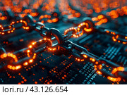Абстрактный цифровой фон, блокчейн технологии. Стоковое AI-изображение, AI-художник Щеголева Ольга / Фотобанк Лори