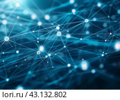 Abstract Network Connections Background. Стоковое AI-изображение, AI-художник Кирилл Черезов / Фотобанк Лори