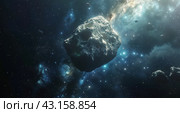 Artists Rendering of an Asteroid in Space. Стоковое AI-изображение, AI-художник Юлия Гапеенко / Фотобанк Лори