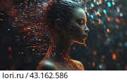 Женщина в неоне. Стоковое AI-видео, аниматор Виктория Кольцова / Фотобанк Лори