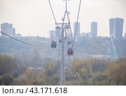 Канатная дорога Нижний Новгород - Бор (2023 год). Редакционное фото, фотограф Юлия Бабкина / Фотобанк Лори