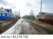 Весна в северной русской деревне. Распутица (2024 год). Стоковое фото, фотограф Яковлев Сергей / Фотобанк Лори