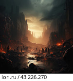 Apocalypse, apocalyptic, ash, ashes, Стоковое AI-изображение, AI-художник Анна Кривицкая / Фотобанк Лори