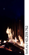 Burning bonfire in the dark. Стоковое фото, фотограф Andrew_Swarga / Фотобанк Лори