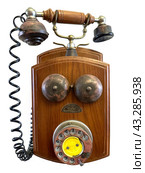 Antique landline telephone (2024 год). Редакционное фото, фотограф Irina Opachevsky / Фотобанк Лори