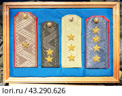 Shoulder straps of Soviet (Russian) army generals, close up. Стоковое фото, фотограф FotograFF / Фотобанк Лори