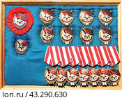 Orders of the Red Banner with the inscription "Proletarians of all countries, unite" and "USSR". Established in 1918. Стоковое фото, фотограф FotograFF / Фотобанк Лори