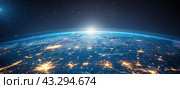 Earths Nightly Glow. Стоковое AI-изображение, AI-художник Юлия Гапеенко / Фотобанк Лори