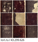 Old paper textures set. Blank retro pages and old book covers with rough faded surface. Perfect for background and vintage style design. Empty place for text. Стоковое фото, фотограф Андрей Степанов / Фотобанк Лори