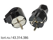 Электрические вилки на белом фоне. The electric plug on a white background. Стоковое фото, фотограф Татьяна Д / Фотобанк Лори