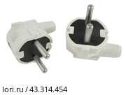 Электрические вилки на белом фоне. The electric plug on a white background. Стоковое фото, фотограф Татьяна Д / Фотобанк Лори