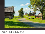 Panorama of the world famous museum on the island of Kizhi in Karelia (2023 год). Редакционное фото, фотограф Владимир Ушаров / Фотобанк Лори