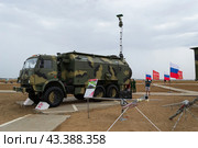 Беспилотный комплекс Орлан-10 и машина управления на шасси автомобиля КАМАЗ 8х8 . Волгоградская область, Средняя Ахтуба, Россия (2020 год). Редакционное фото, фотограф Андрей Цыганков / Фотобанк Лори