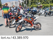 Всемирный День мотоциклиста в Сибири. Город Бердск, Новосибирская область, Западная Сибирь России. (2024 год). Редакционное фото, фотограф Евгений Мухортов / Фотобанк Лори