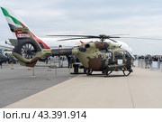 BERLIN - JUNE 05, 2024: Light utility helicopter Airbus Helicopters H145M (formerly Eurocopter EC145) by German Air Force. ILA Berlin Air Show 2024. Редакционное фото, фотограф Sergey Kohl / Фотобанк Лори