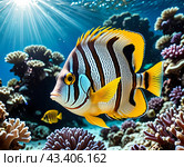 Яркий тропический мир кораллового рифа. The vibrant tropical world of the coral reef. Стоковое AI-изображение, AI-художник Гер Олег / Фотобанк Лори
