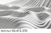 White abstract background with waves. Creative Architectural Concept. Modern simple ripple pattern. White radial web template background, brochure cover, app. Material style. Geometric surge billow. Стоковое AI-изображение, AI-художник Марина Демидюк / Фотобанк Лори