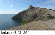 Мыс Капчик (голова дракона), Черное море,  Новый Свет, Крым (2024 год). Стоковое видео, видеограф Анна Карасева / Фотобанк Лори