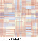 seamless abstract pattern in the form of stripes and cells, check in pink and bkue colors. Стоковое AI-изображение, AI-художник Ольга Ильина / Фотобанк Лори