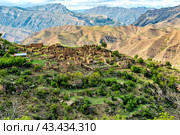 Top view of the ruins of Ancient Sittle Kurib in Dagestan. Стоковое фото, фотограф Владимир Ушаров / Фотобанк Лори