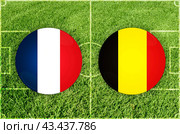 France vs Belgium football match. Стоковая иллюстрация, иллюстратор Jan Jack Russo Media / Фотобанк Лори