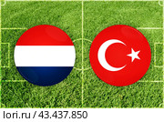 Netherlands vs Turkey football match. Стоковая иллюстрация, иллюстратор Jan Jack Russo Media / Фотобанк Лори