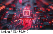 Cyber security and data protection on internet. virtual lock shield, secure access, encrypted connection. Password protected system and storage. Cybersecurity technology. Стоковое AI-видео, аниматор Ирина Михайличенко / Фотобанк Лори