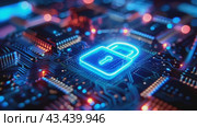 Cyber security and data protection on internet. virtual lock shield, secure access, encrypted connection. Password protected system and storage. Cybersecurity technology. Стоковое AI-видео, аниматор Ирина Михайличенко / Фотобанк Лори