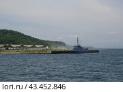 Рейдовый водолазный катер "РВК-971" проекта 14517 у мыса Шигина в бухте Новик залива Петра Великого (2022 год). Редакционное фото, фотограф Free Wind / Фотобанк Лори
