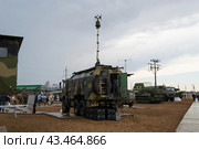 Беспилотный комплекс Орлан-10 и машина управления на шасси автомобиля КАМАЗ 8х8 . Волгоградская область, Средняя Ахтуба, Россия (2020 год). Редакционное фото, фотограф Андрей Цыганков / Фотобанк Лори