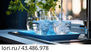 Installing tap water filters is sensible due to the poor quality of tap water. Стоковое AI-изображение, AI-художник Ярославский Максим / Фотобанк Лори