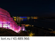 Вид на Стрелку со стороны Нижегородского кремля (2024 год). Стоковое фото, фотограф Илья Старков / Фотобанк Лори