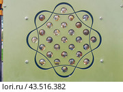 A creative background in the style of abstract squiggles for children or a fashionable design. The pattern is in the form of lines with round glass inserts. With the ability to copy. Стоковое фото, фотограф Darya Komarova / Фотобанк Лори