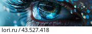 A Stunning Female Eye With The Icy Blue Of Water Reflected In The Iris. Стоковое AI-изображение, AI-художник Ярославский Максим / Фотобанк Лори