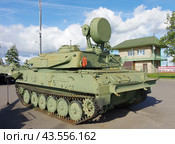 23-мм зенитная самоходная артиллерийская установка ЗСУ-23-4 "Шилка" (вид сзади), ИКК "Линия Сталина", Беларусь (2018 год). Редакционное фото, фотограф Алексей Иванов / Фотобанк Лори