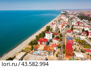 Panoramic view of coast of Kobuleti, Georgia. Стоковое фото, фотограф Яков Филимонов / Фотобанк Лори