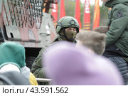 Подбитая военная техника на Украине на выставке в Москве во время проведения СВО (2024 год). Редакционное фото, фотограф Дмитрий Неумоин / Фотобанк Лори