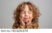 Little Girl Making Funny Face With Tongue. Стоковое AI-изображение, AI-художник Юлия Гапеенко / Фотобанк Лори