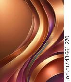 A close-up of bronze surface with a gradient, featuring curved lines and subtle light reflections. The texture of the bronze is smooth and metallic, creating a visually captivating abstract image. AI. Стоковое AI-изображение, AI-художник Юлия Петровская / Фотобанк Лори