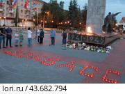 Балашиха, председатель Совета депутатов городского округа Балашиха Геннадий Владимирович Попов на акции "Дети Донбасса" на площади Славы (2024 год). Редакционное фото, фотограф Дмитрий Неумоин / Фотобанк Лори