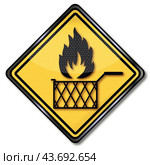 Shield with fire in the deep fryer. Стоковая иллюстрация, иллюстратор U Pixel / PantherMedia / Фотобанк Лори