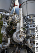 Fragment of the most powerful liquid-propellant rocket first-stage engine made in Russia, burns 2393 kg of fuel in 1 second. Стоковое фото, фотограф Сергей Фролов / Фотобанк Лори