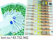 Евро купюры на белом фоне. Euro banknotes money. Стоковое фото, фотограф Татьяна Д / Фотобанк Лори