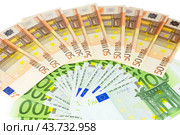 Евро купюры на белом фоне. Euro banknotes money. Стоковое фото, фотограф Татьяна Д / Фотобанк Лори